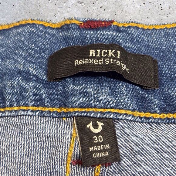 True Religion Relaxed Straight Jeans Ricki Women’s 30 Fits 35x32 Ghost Wave NWT - Picture 13 of 15